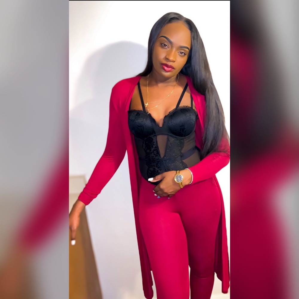 Burgundy Duster & Legging Set